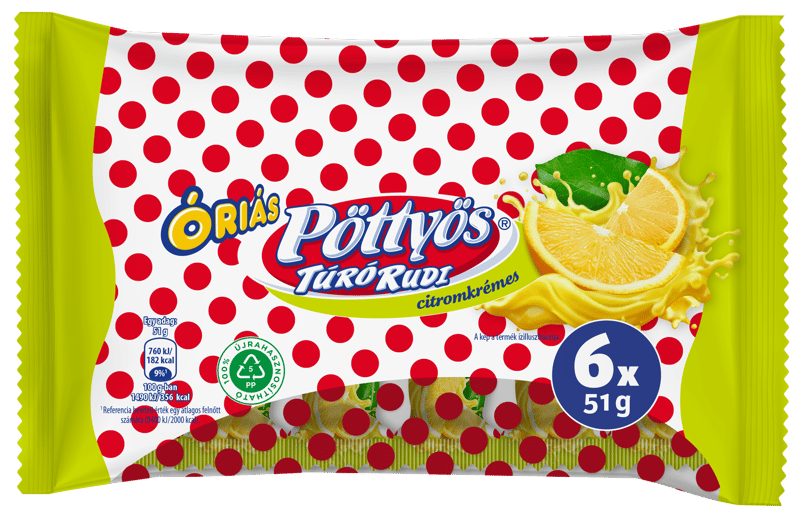 Pöttyös Túró Rudi Óriás Citromkrémes (6×51G)