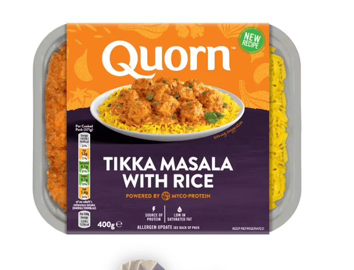 Quorn növényi alapú Tikka Masala rizzsel