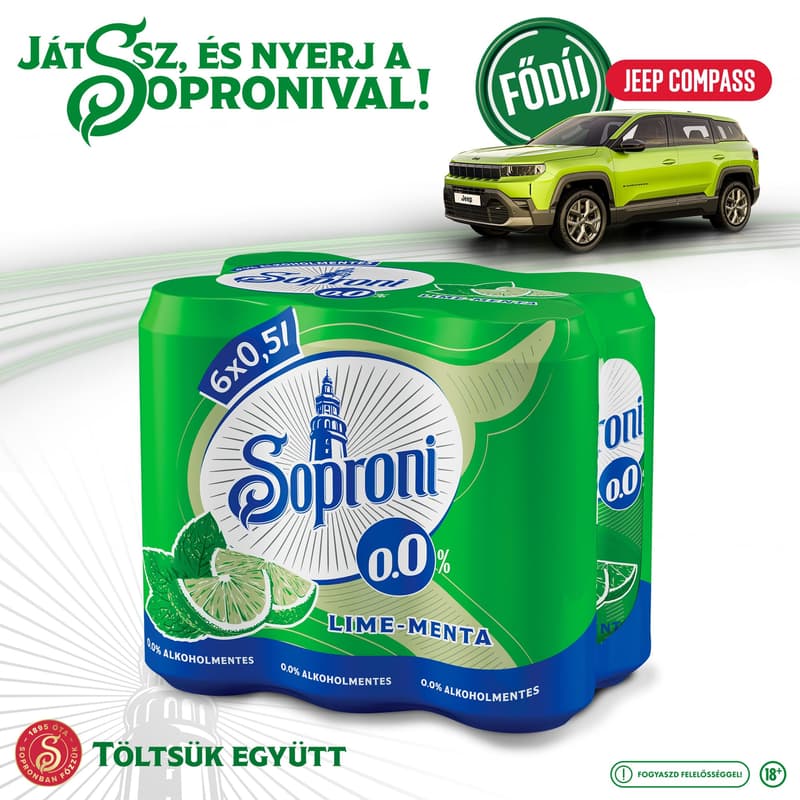 Soproni 0,0% lime-menta Multipack