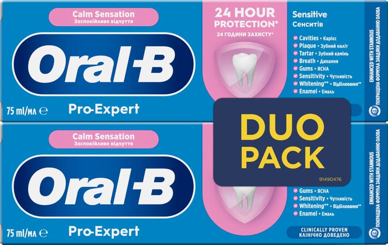 Oral-B Pro-Expert Sensitive Calm Sensation Fogkrém, 2x75 ml
