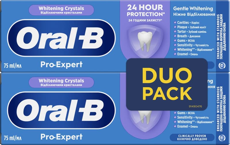 Oral-B Pro-Expert Gentle Whitening Fogkrém, 2x75 ml