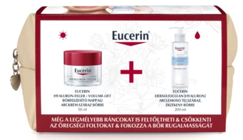 Eucerin Hyaluron Filler + Volume Lift arckrém száraz bőrre+DermcatoClean 50+200ml