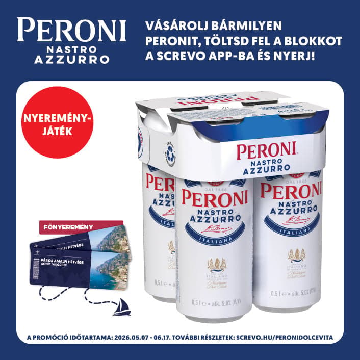 Peroni Nastro Azzurro minőségi világos sör 5% (4-es multipack)