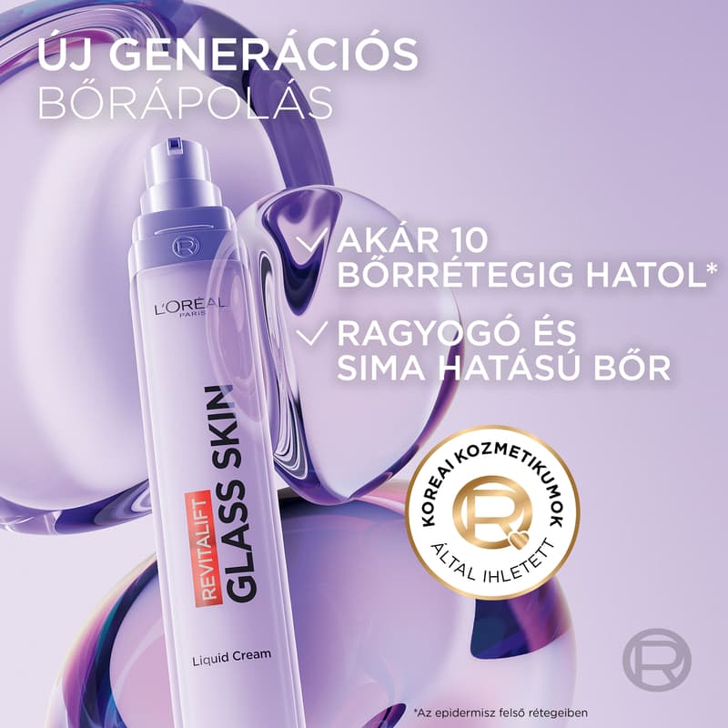 L'Oréal Paris Revitalift Filler Glass Skin vízbázisú krém, 50ml