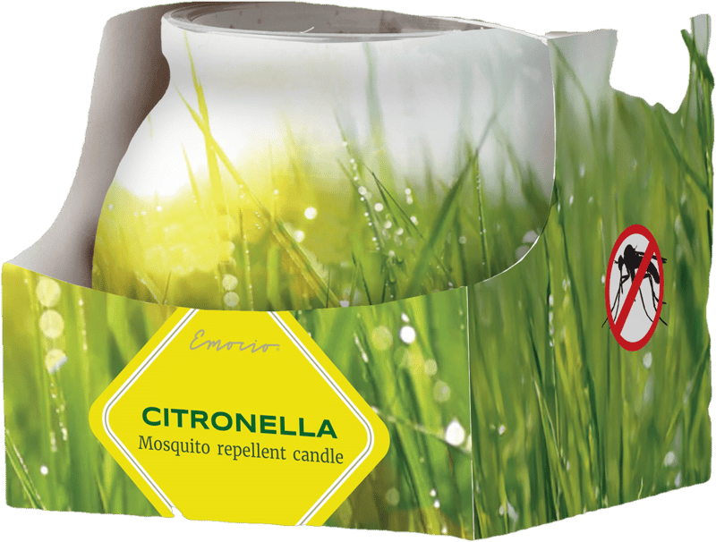 Emocio Citronella gyertya üvegben 80x72mm