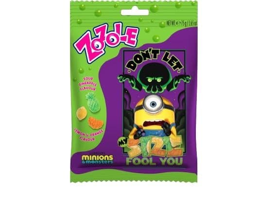 Zozole Minions Don’t let my size fool you "Ne tévesszen meg a méretem" savanyú gumicukor