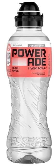 Powerade Hydro Active szénsavmentes, barack- és almaízű, cukormentes ital