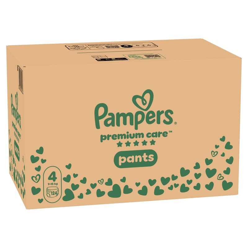 Pampers Premium Care Pants Bugyipelenka, Havi Pelenkacsomag, Méret: 4 (9-15 kg) 124 db