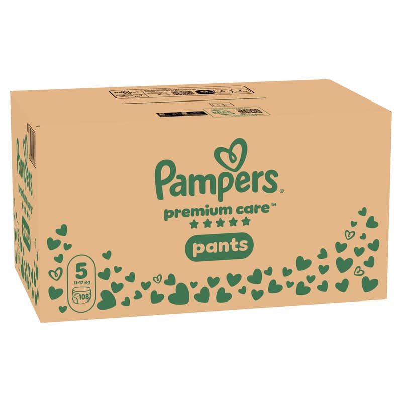 Pampers Premium Care Pants Bugyipelenka, Havi Pelenkacsomag, Méret: 5 (11-17 kg) 108 db