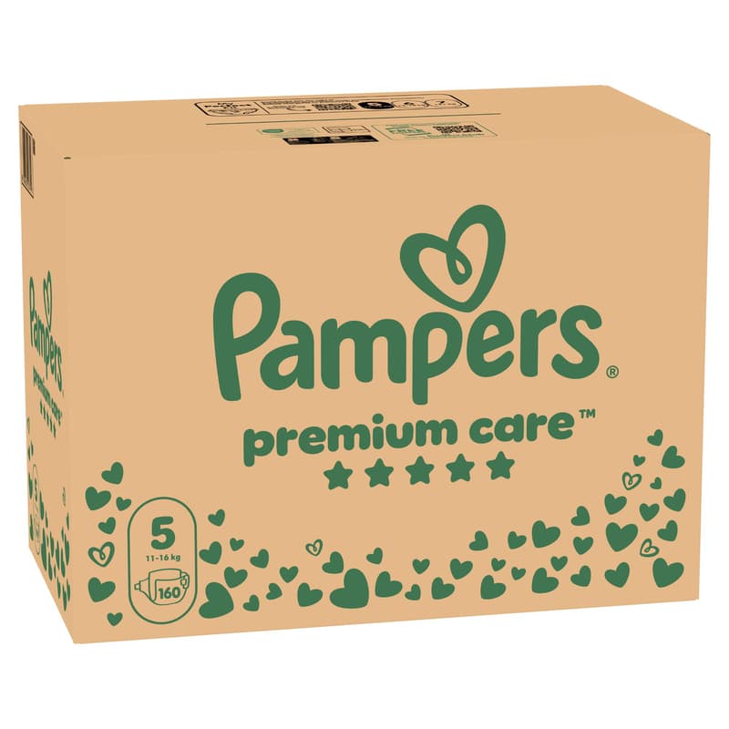 Pampers Premium Care Pelenka, Havi Pelenkacsomag, Méret: 5 (11-16 kg) 160 db