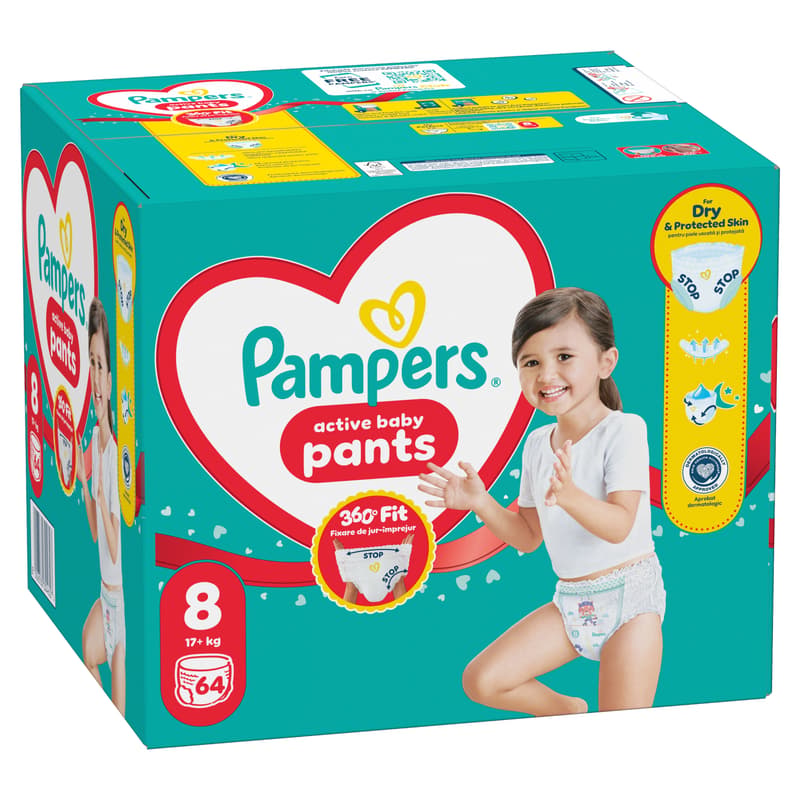 Pampers Active Baby Pants Bugyipelenka, Méret: 8 (17+ kg) 64 db
