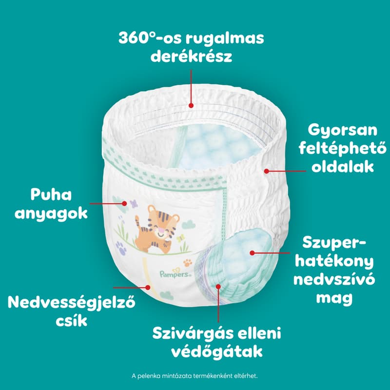 Pampers Active Baby Pants Bugyipelenka, Méret: 8 (17+ kg) 64 db