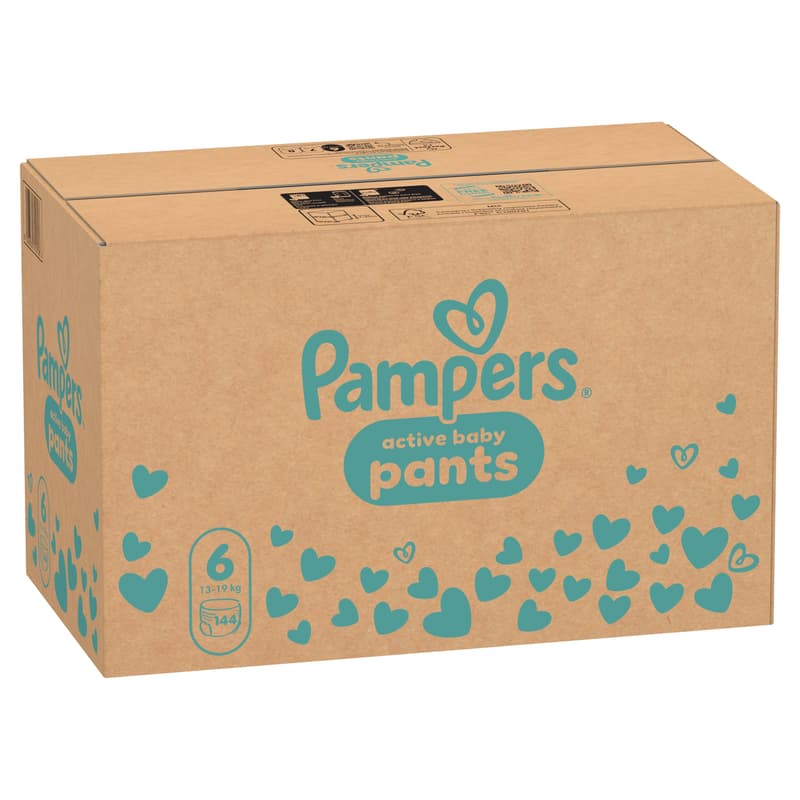 Pampers Active Baby Pants Bugyipelenka, Havi Pelenkacsomag, Méret: 6 (13-19 kg) 144 db
