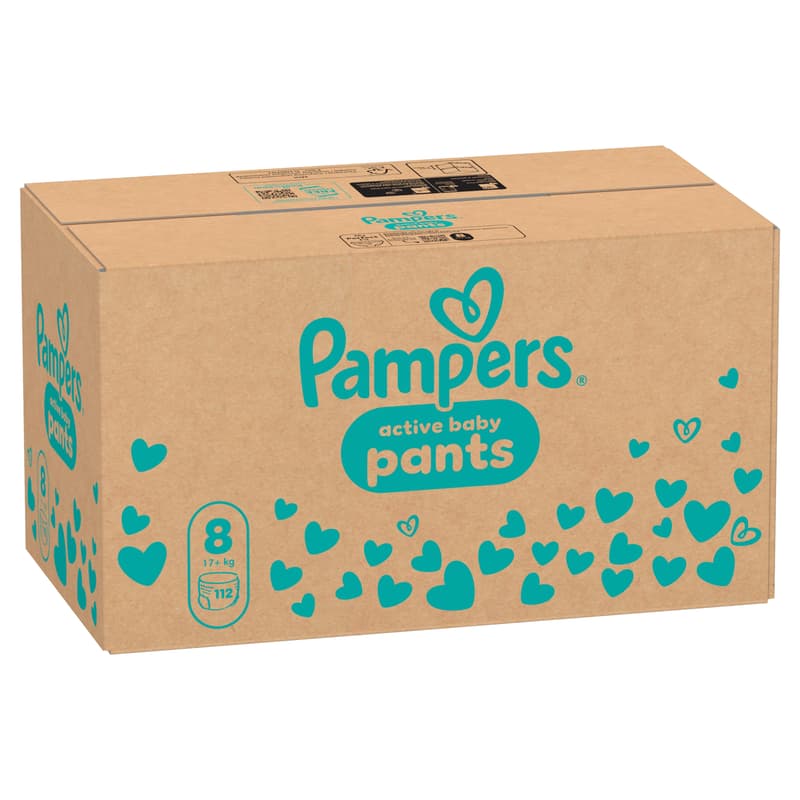 Pampers Active Baby Pants Bugyipelenka, Havi Pelenkacsomag, Méret: 8 (17+ kg) 112 db