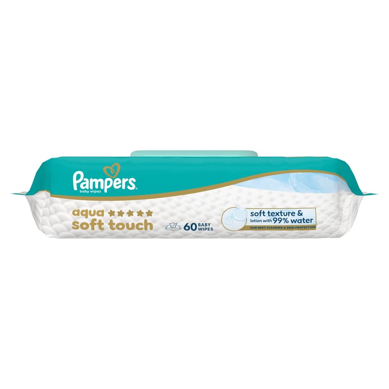 Pampers Aqua Soft Touch Baby Nedves Törlőkendő, 60 db