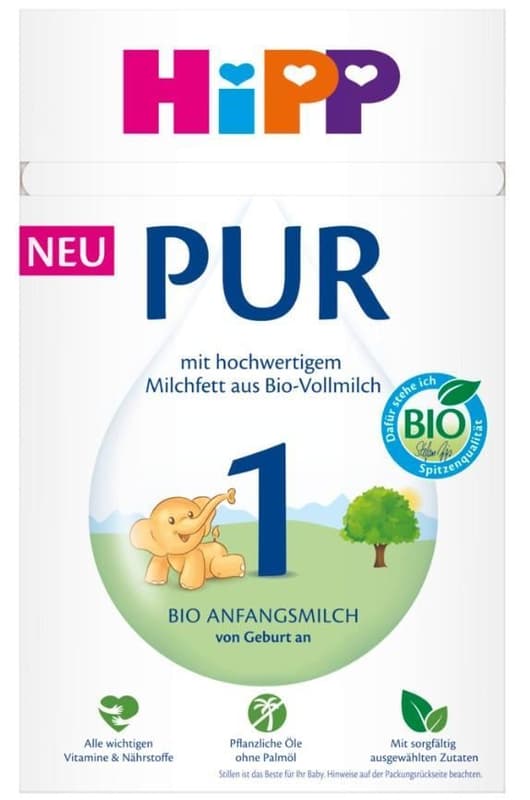 HiPP 1 PUR BIO Tejalapú anyatej-helyettesítő tápszer, újszülött kortól