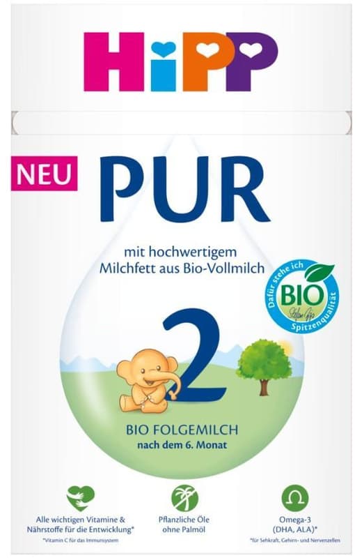 HiPP 2 PUR BIO Tejalapú anyatej-kiegészítő tápszer, 6 hónapos kortól