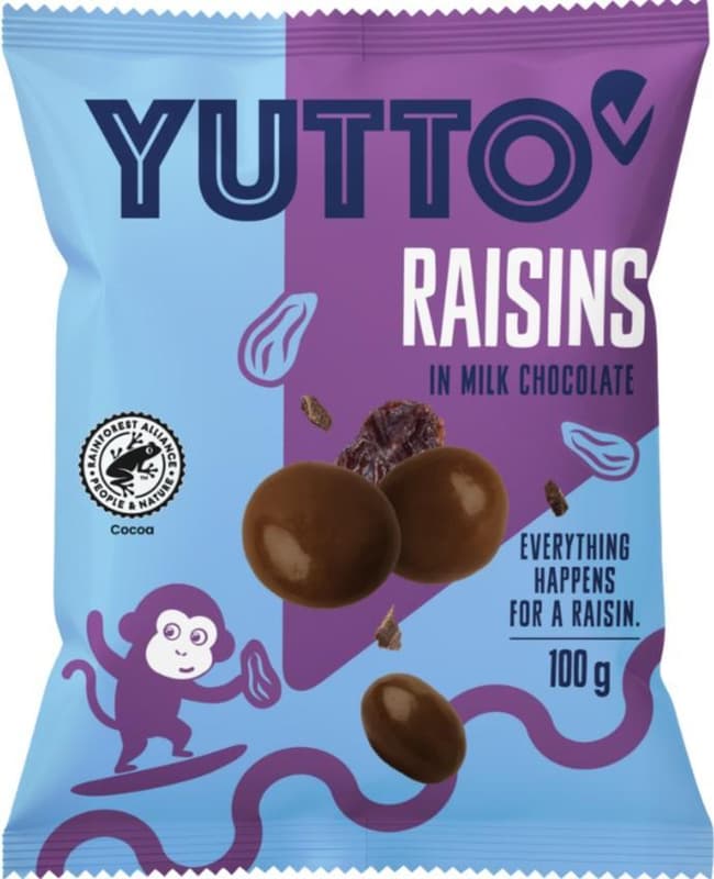 YUTTO Tejcsokoládéval bevont mazsola