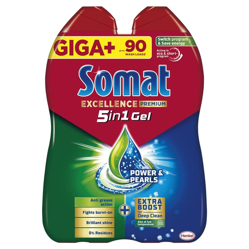 Somat Excellence 5in1 Anti-Grease Duo Gel 2 x 810 ml