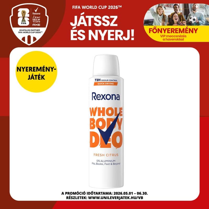 Rexona Fresh Citrus illatú teljes női test dezodor, 150ml
