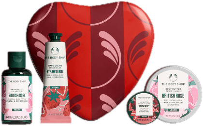 The Body Shop Szívből Jövő Kényeztetés Ajándékdoboz (ajakvaj, testvaj,kézkrém,tusfürdő)
