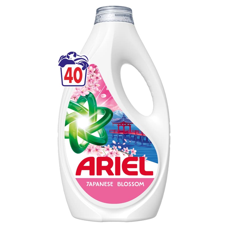 Ariel Folyékony Mosószer +Touch Of Lenor Japanese Blossom 40 Mosáshoz, 1.8 l