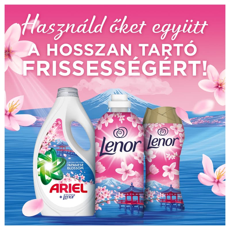 Ariel Folyékony Mosószer +Touch Of Lenor Japanese Blossom 90 Mosáshoz, 4.05 l