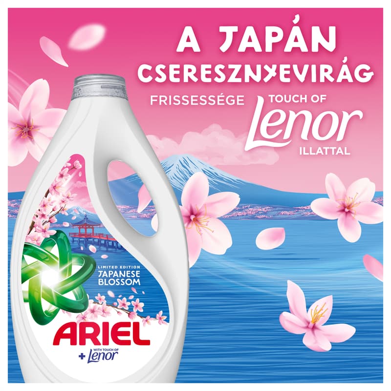 Ariel Folyékony Mosószer +Touch Of Lenor Japanese Blossom 90 Mosáshoz, 4.05 l