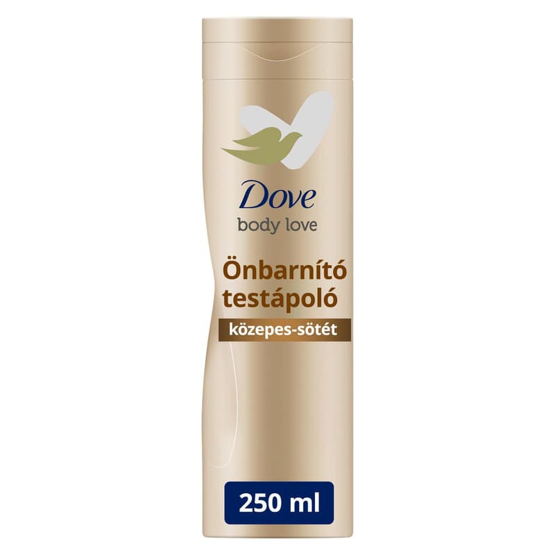 Dove Body Love Care+ Visible Glow önbarnító testápoló közepes-sötét árnyalatú bőrre, 250 ml