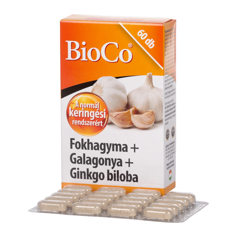 BioCo Fokhagyma + Galagonya + Ginkgo biloba tabletta 60 db