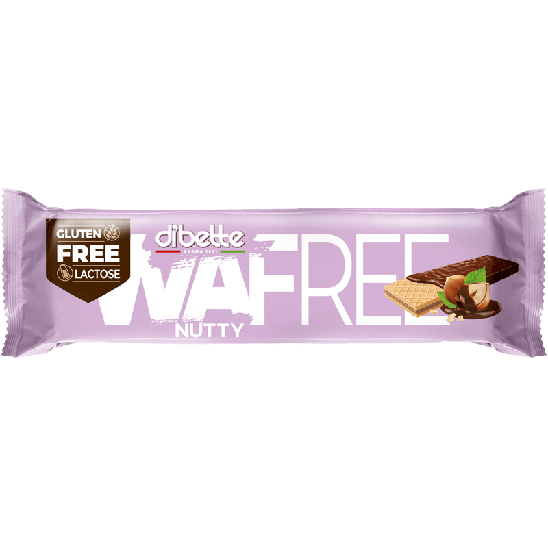 Dibette WAFREE ét mártott, mogyorós ostyaszelet, fruktózzal 30g glutén-, laktózmentes