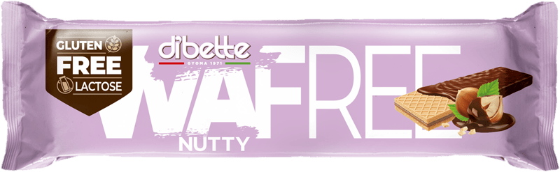 Dibette WAFREE ét mártott, mogyorós ostyaszelet, fruktózzal 30g glutén-, laktózmentes