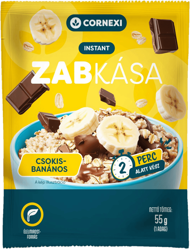 Cornexi zabkása banánnal + csokival