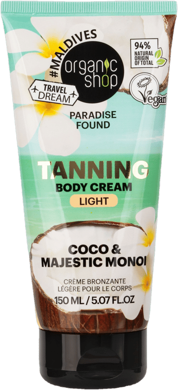 Organic Shop Paradise Found Tanning Body Cream Light. Coco&Majestic Monoi, 150 ml