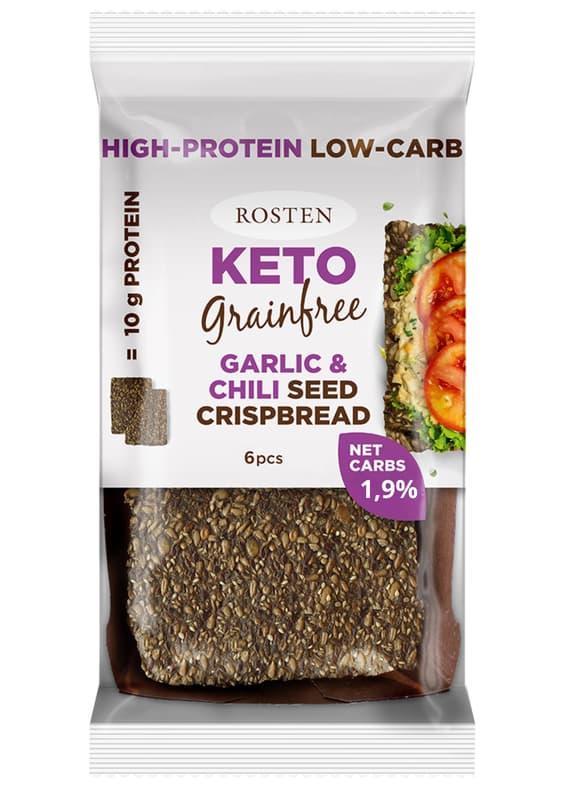 Rosten Glutenfree Keto High Protein Garlic&Chili Crispbread