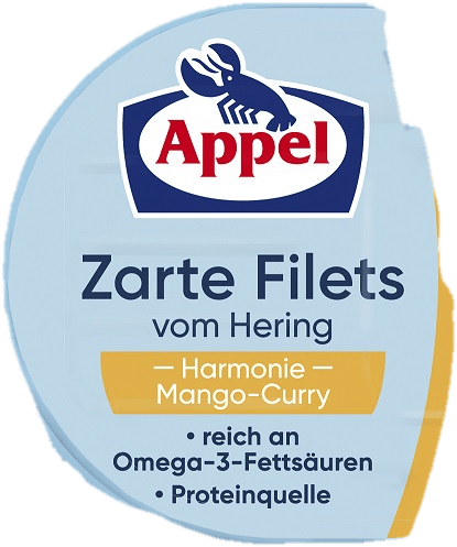 Appel Heringfilé Mangóval és Curryvel