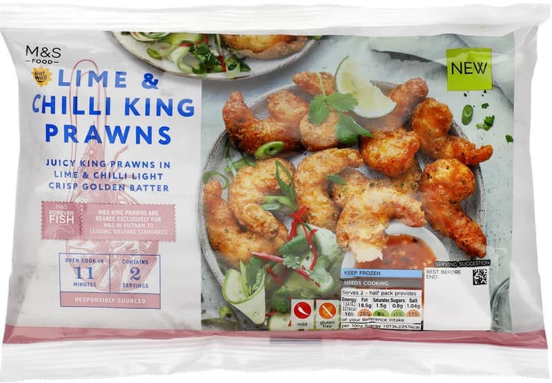 Marks & Spencer Óriásrák füstölt paprikás, csilis, fokhagymás és lime-os bundában