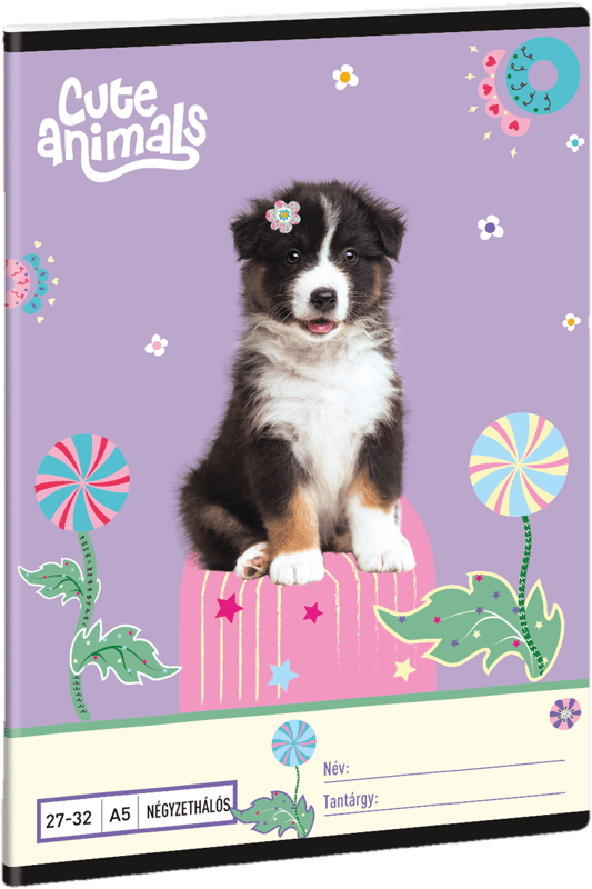 Ars Una 2732, négyzethálós A/5 Füzet Cute animals-Aussie (5528)