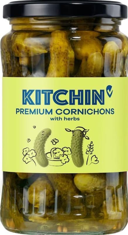 Premium cornichons, with herbs