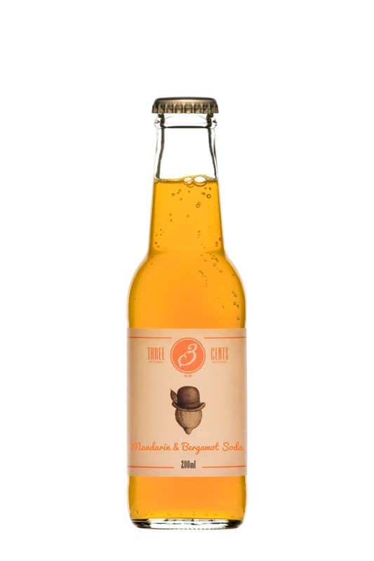 Three Cents Mandarin & Bergamot Flavored Carbonated Soft Drink 200 ml