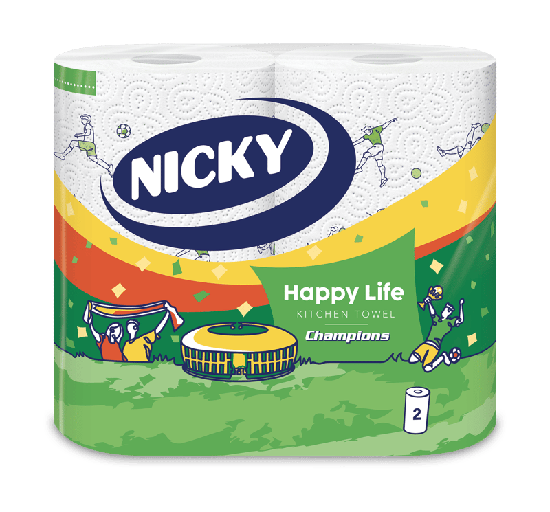 Nicky Champion 2 tekercses, 2 rétegű, mintás papírtörlő