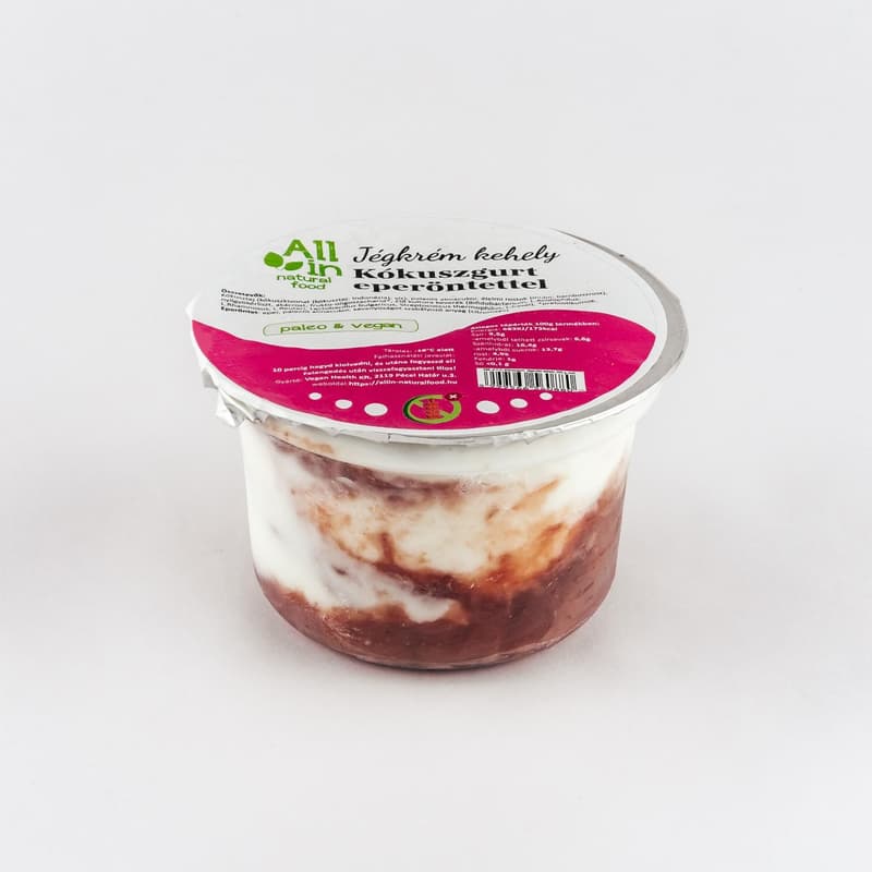 All in Natural Food Kókuszgurt eperöntettel jégkrémkehely