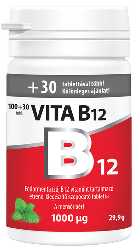 Vitablans Vita B12 1000 mcg tabletta fodormenta ízű 130 db