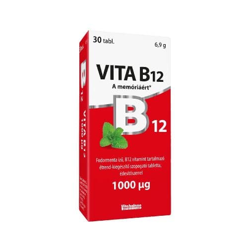 Vitablans Vita B12 1000 mcg tabletta fodormenta ízű 30 db