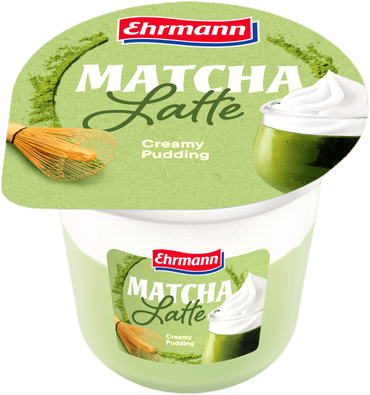 Ehrmann Matcha Latte puding tejszínhabbal