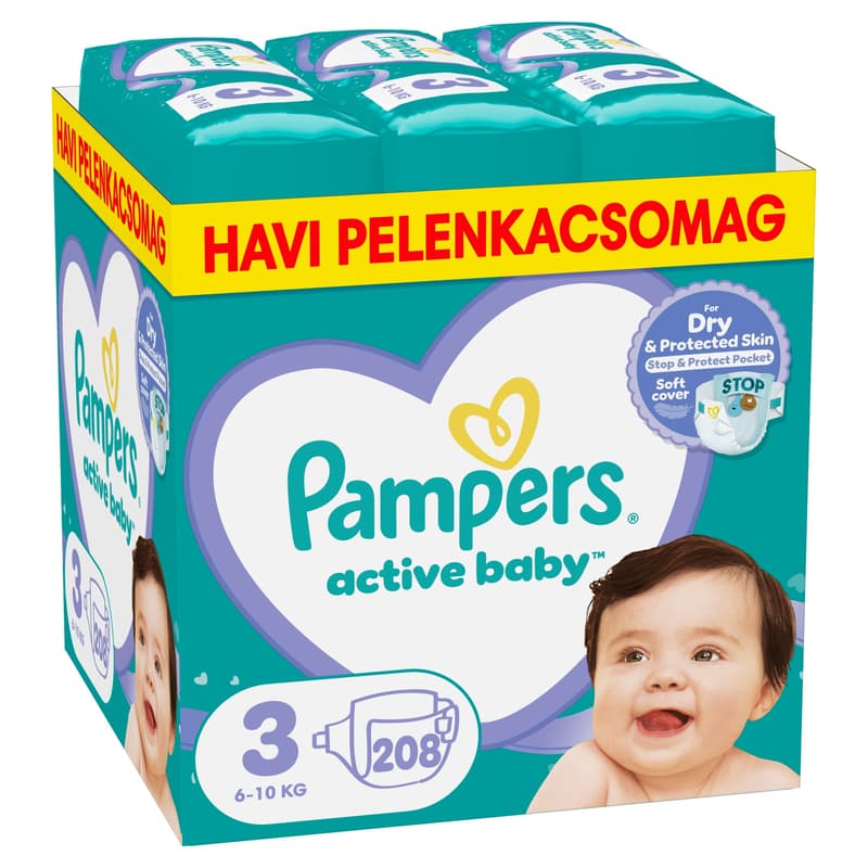 Pampers Active Baby diaper - with 3 moisture absorbing channels 6-10 kg (size 3)