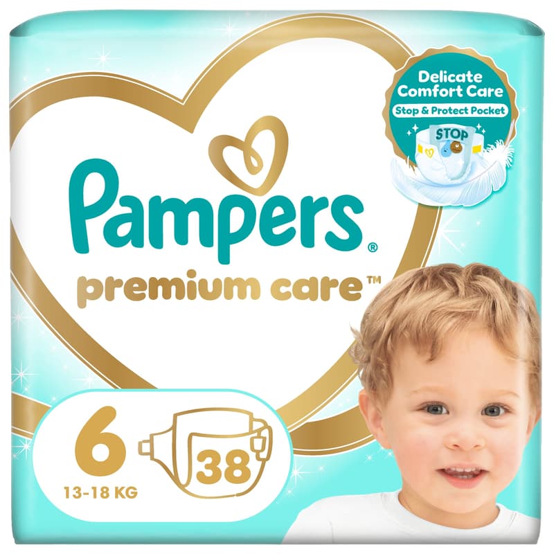 Pampers Premium Care Pelenka, Méret: 6 (13-18 kg) 38 db