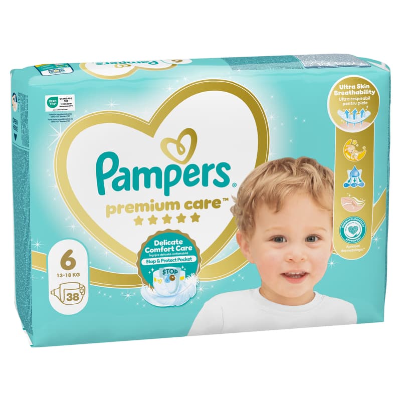 Pampers Premium Care Pelenka, Méret: 6 (13-18 kg) 38 db