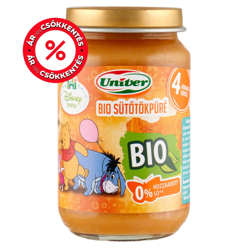 Univer Disney BIO Sütőtökpüré bébiétel 4 hónapos kortól