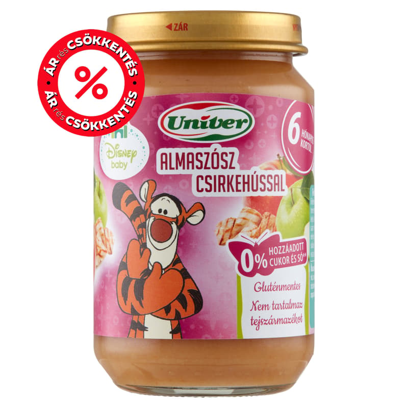 Univer Disney Almaszósz Csirkehússal Bébiétel 6 hónapos kortól